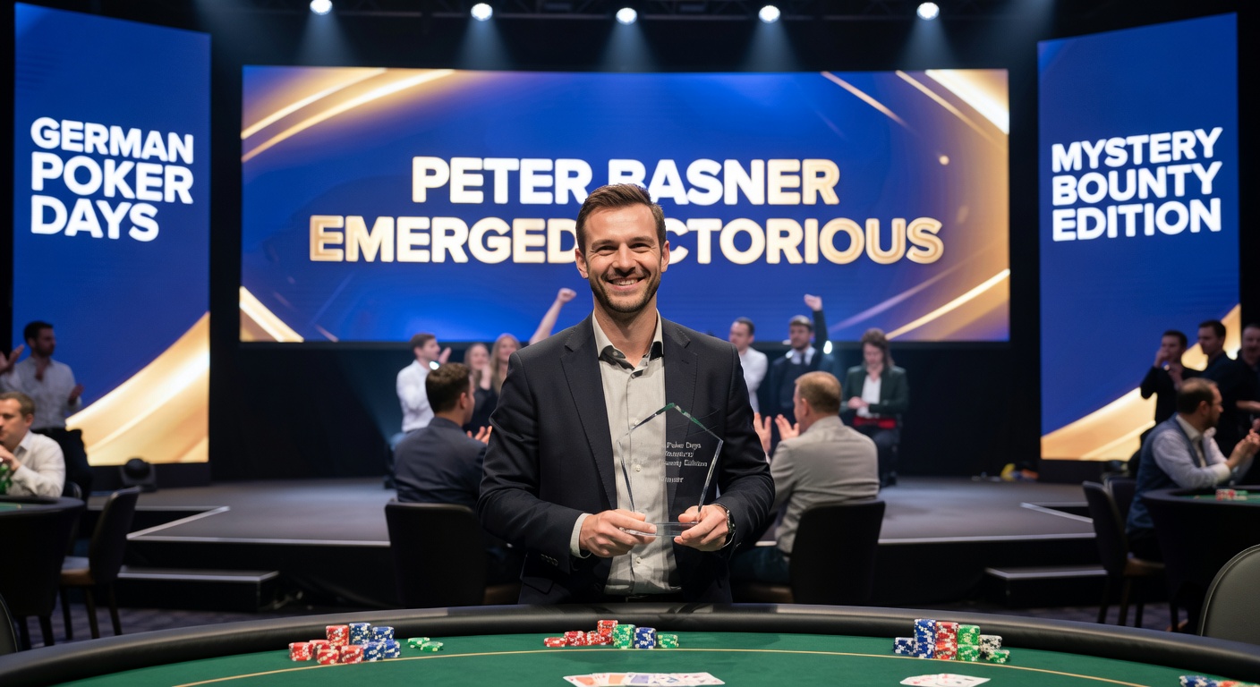 Spieler beim Texas Hold'em in einer bayerischen Spielbank, mit Fokus auf Karten und konzentrierten Gesichtern
